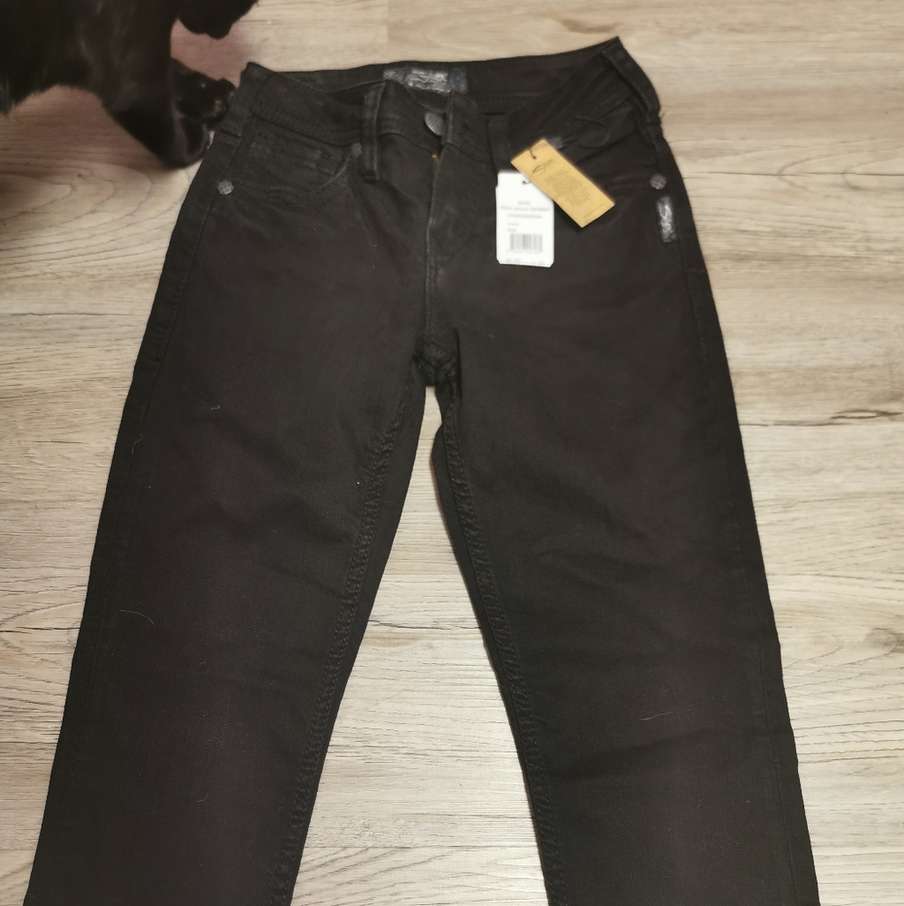 NWT, Silver Suki pencil high black jeans, 25x31